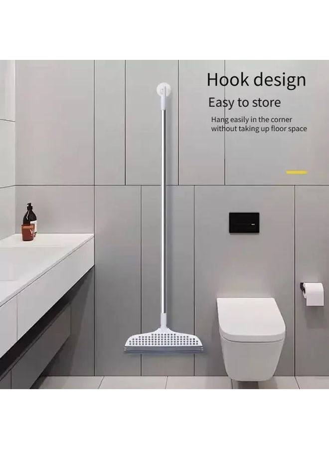 White Extra Long Magic Broom With Detachable Brush And Double Sided Silicone Bristles For All Floors - Image 3